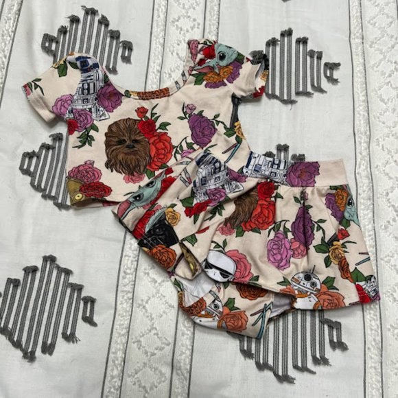 Wild Rich Kids Star Wars Darth Vader Chewbacca Crop Top and Skirted Bummies - Picture 4 of 5